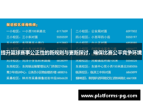 提升篮球赛事公正性的新规则与更新探讨,确保比赛公平竞争环境 提升篮球赛事公正性的新规则与更新探讨,确保比赛公平竞争环境